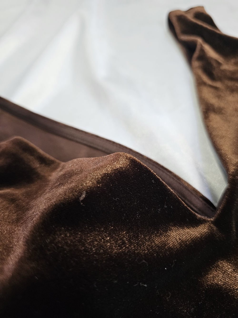 Sleeveless Brown Velvet V Neck Dress - Picture 6 of 6